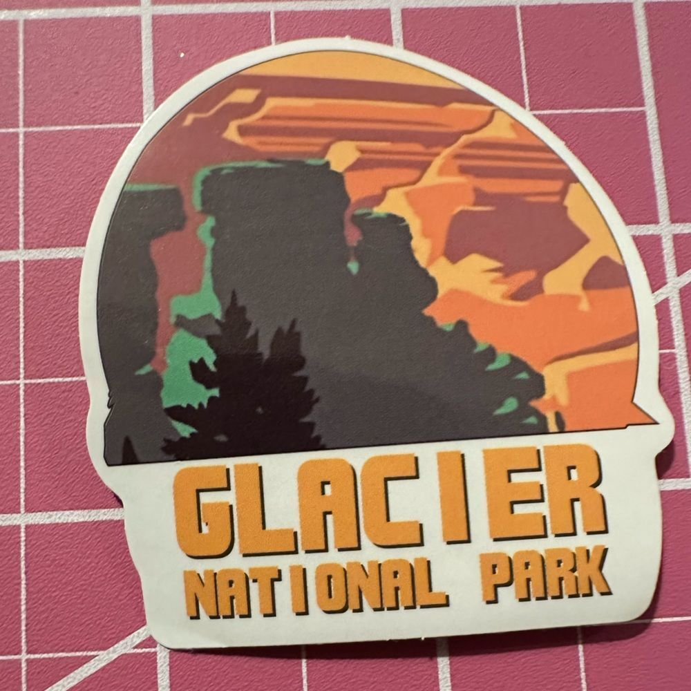 💜13/$13 +Bundle Sticker Sale | Travel Glacier National Park Waterproof Sticker